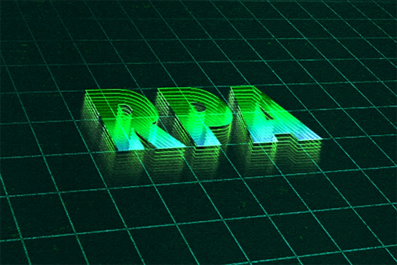 Imagen futurista con las letras RPA